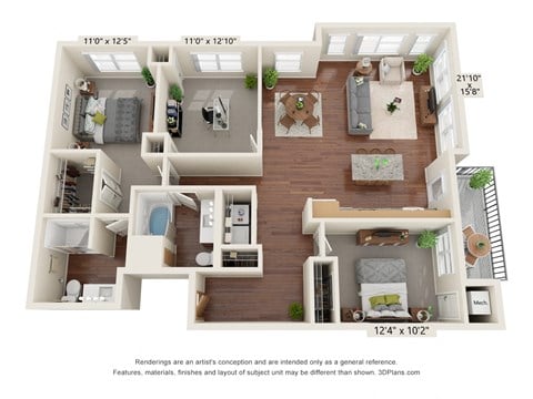 3 Bedroom - A Floor Plan at Legacy Commons at Signal Hills 55+ Apartments, Minnesota, 55118